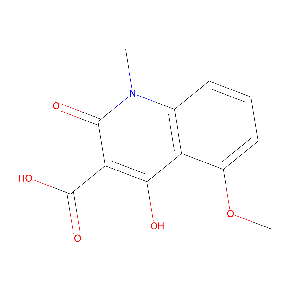 3-Quinolinecarboxylic acid, 1,2-dihydro-4-hydroxy-5-methoxy-1-methyl-2-oxo- molecular structure, CAS 248282-18-0