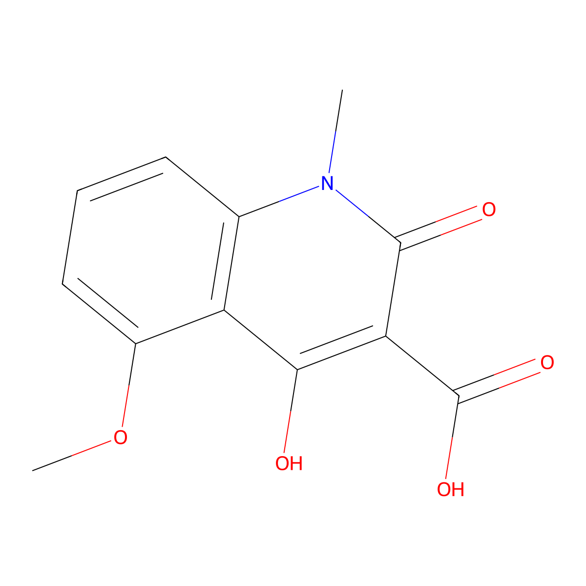 3-Quinolinecarboxylic acid, 1,2-dihydro-4-hydroxy-5-methoxy-1-methyl-2-oxo- molecular structure, CAS 248282-18-0