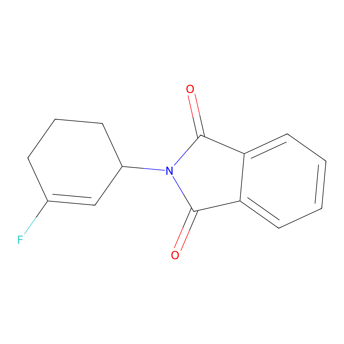 2-(3-Fluoro-cyclohex-2-enyl)-isoindole-1,3-dione molecular structure, CAS 2482890-00-4