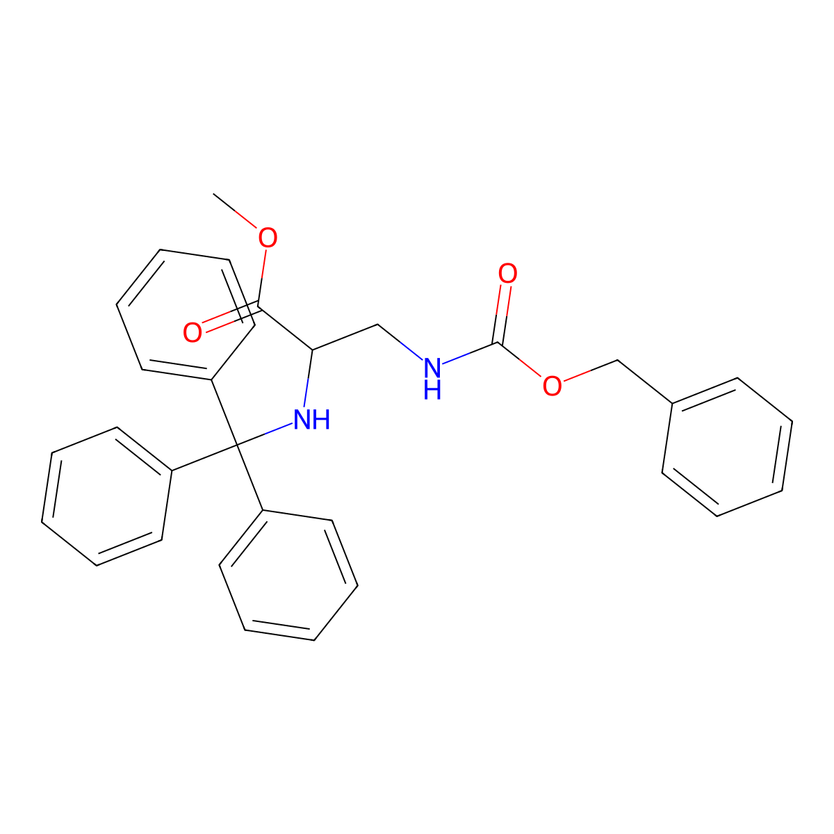 (R)-3-Benzyloxycarbonylamino-2-(trityl-amino)-propionic acid methyl ester molecular structure, CAS 2482937-80-2