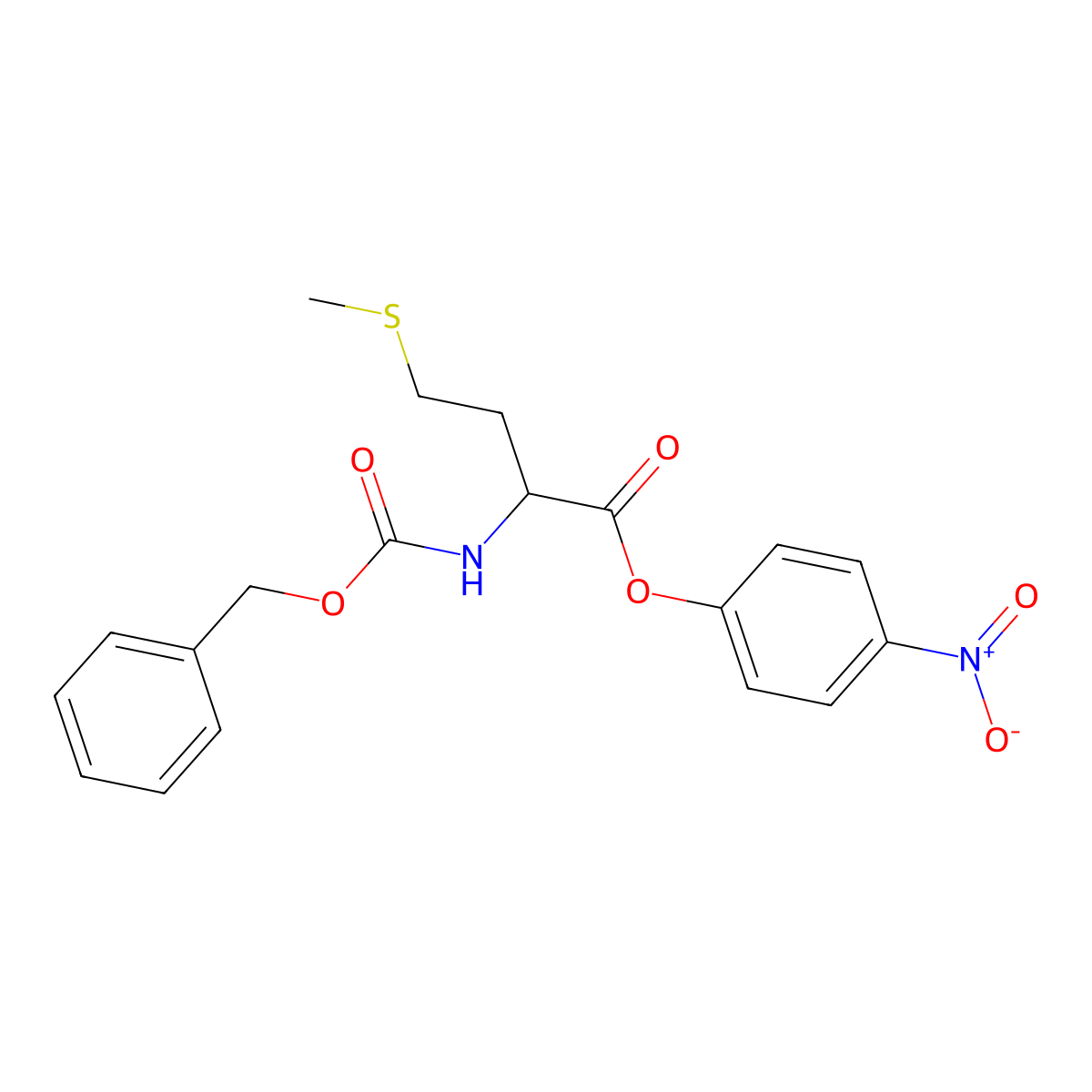 4-Nitrophenyl (2S)-2-{[(benzyloxy)carbonyl]amino}-4-(methylsulfanyl)butanoate molecular structure, CAS 2483-42-3