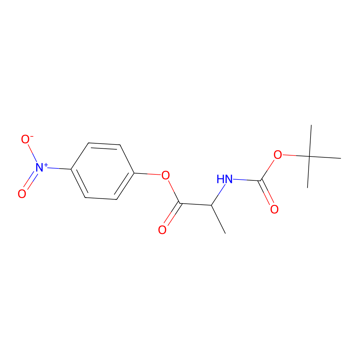 Boc-Ala-ONp molecular structure, CAS 2483-49-0