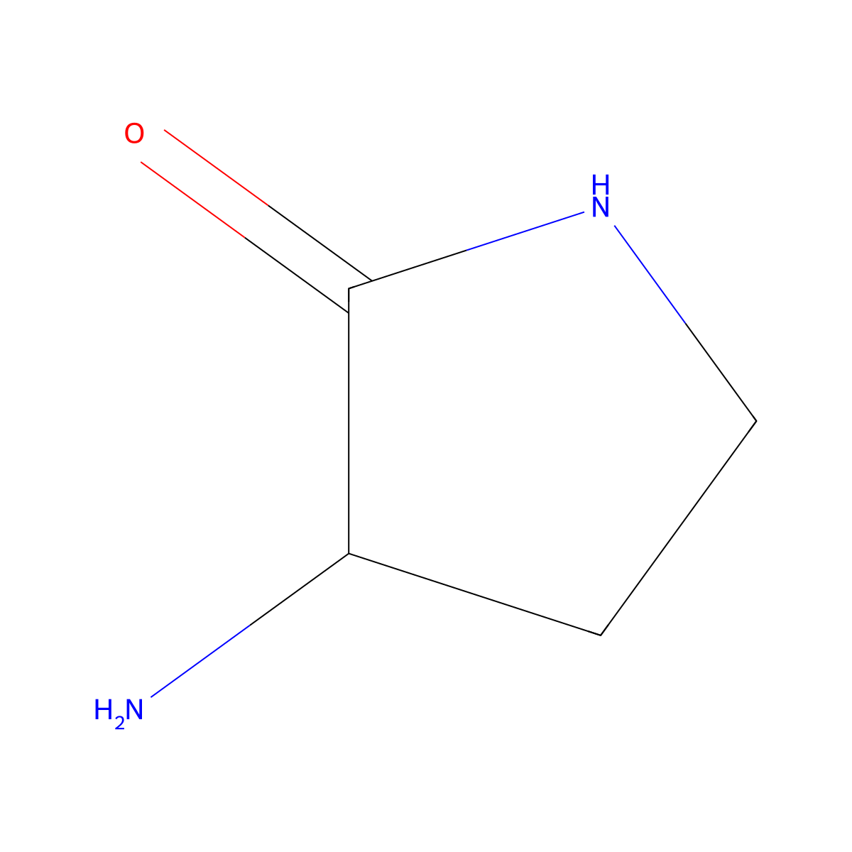 3-Aminopyrrolidin-2-one molecular structure, CAS 2483-65-0