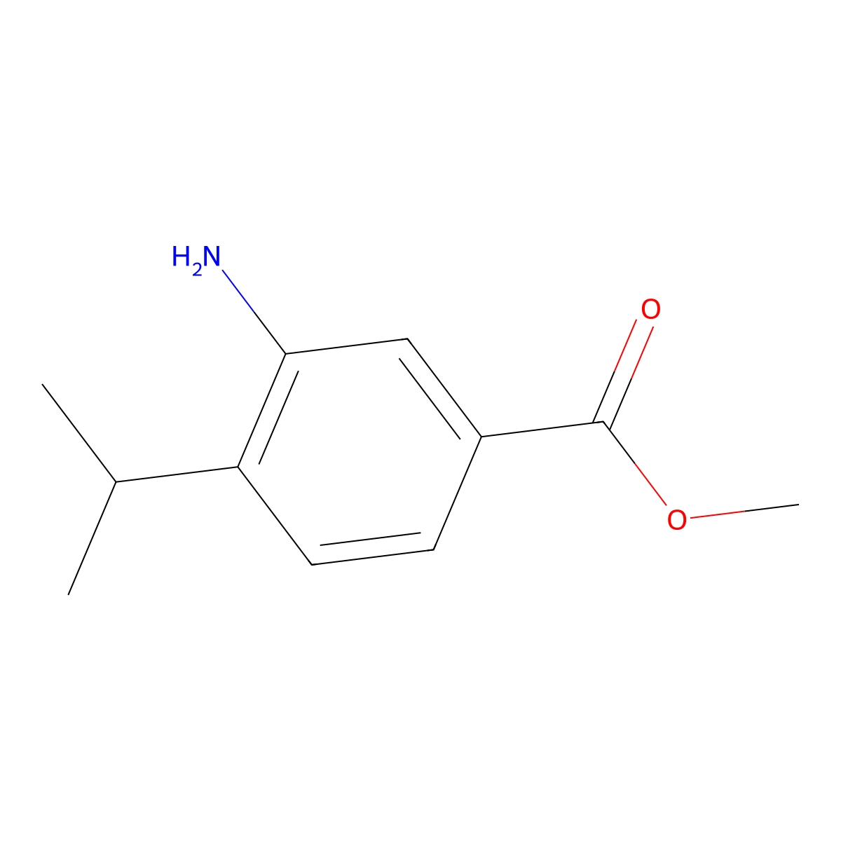 Methyl 3-amino-4-(propan-2-yl)benzoate molecular structure, CAS 24830-44-2