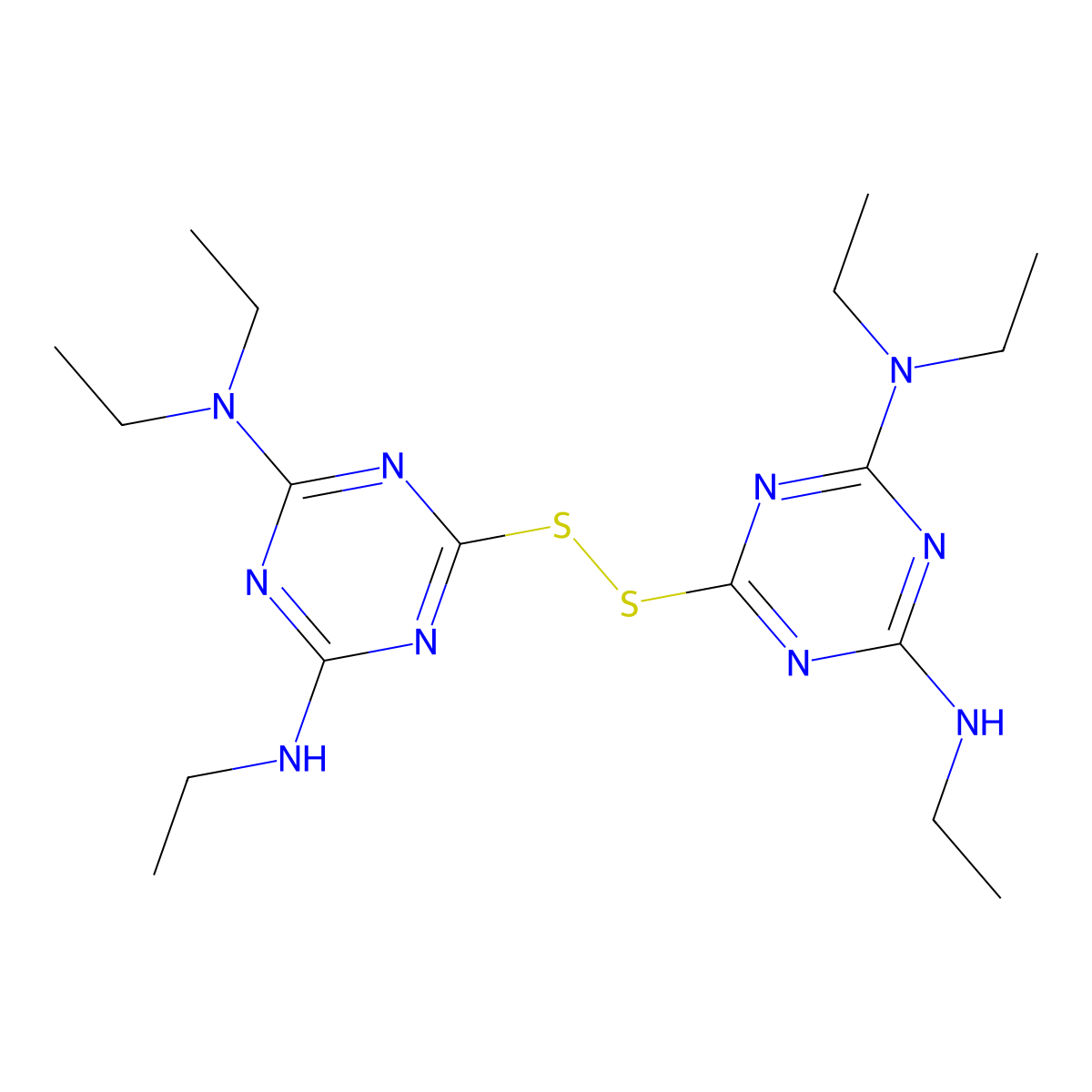 1,3,5-Triazine-2,4-diamine, 6,6'-dithiobis[N2,N2,N4-triethyl- molecular structure, CAS 24831-41-2