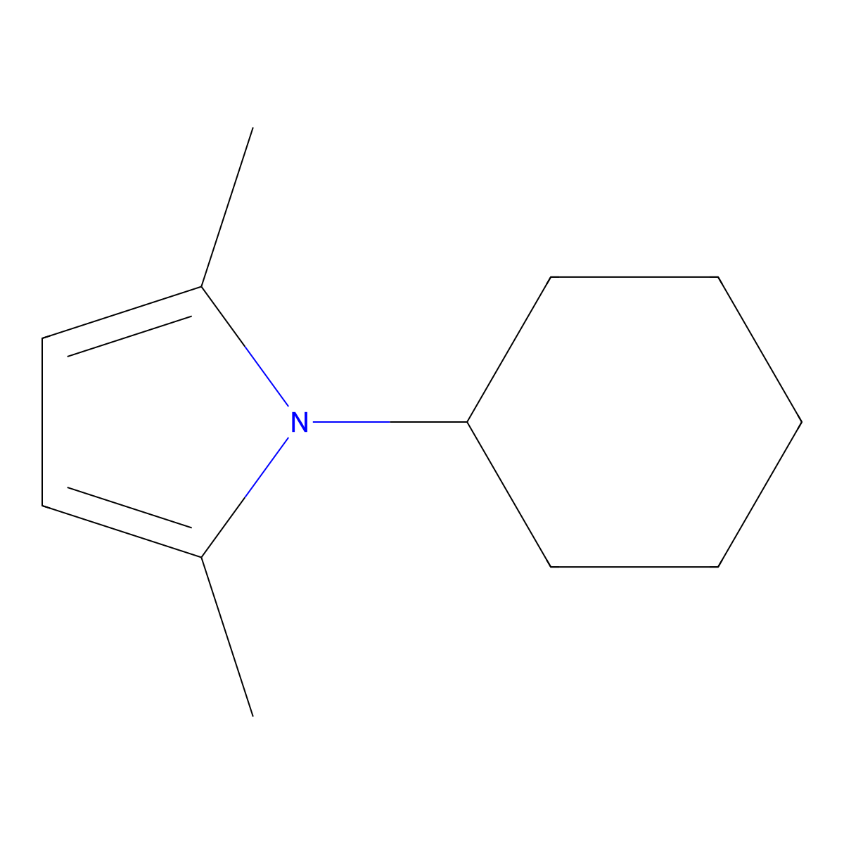1-Cyclohexyl-2,5-dimethyl-1h-pyrrole molecular structure, CAS 24836-02-0
