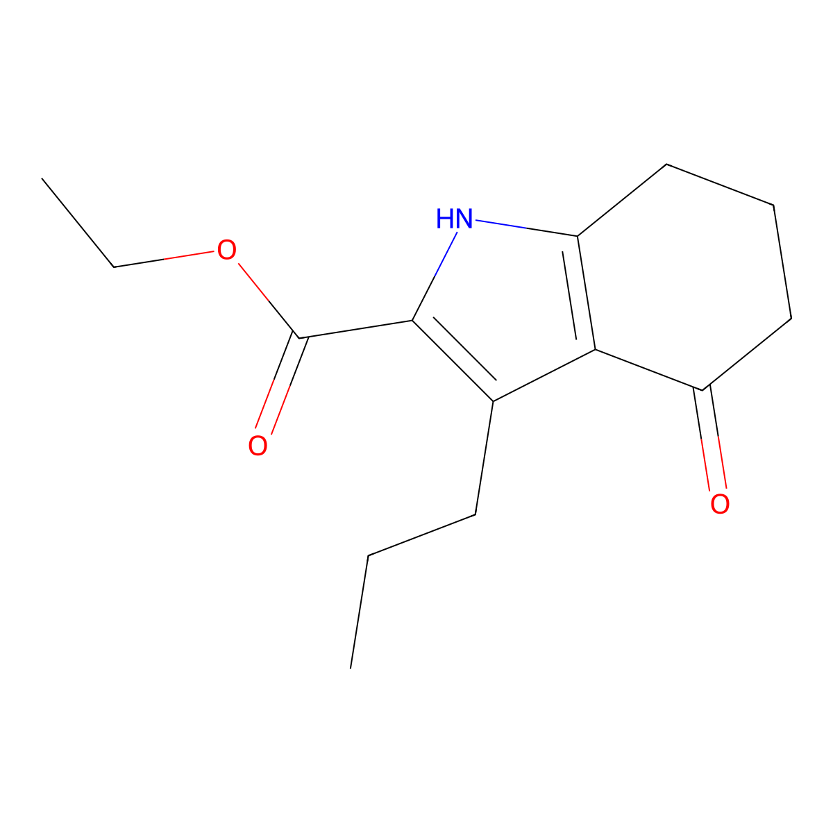 ethyl 4-oxo-3-propyl-4,5,6,7-tetrahydro-1H-indole-2-carboxylate molecular structure, CAS 24837-23-8