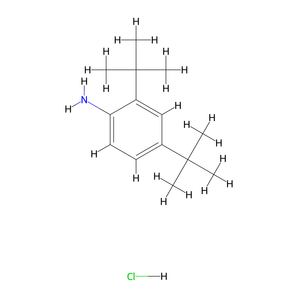 (2,4-Di-tert-butylphenyl)amine hydrochloride molecular structure, CAS 24837-39-6