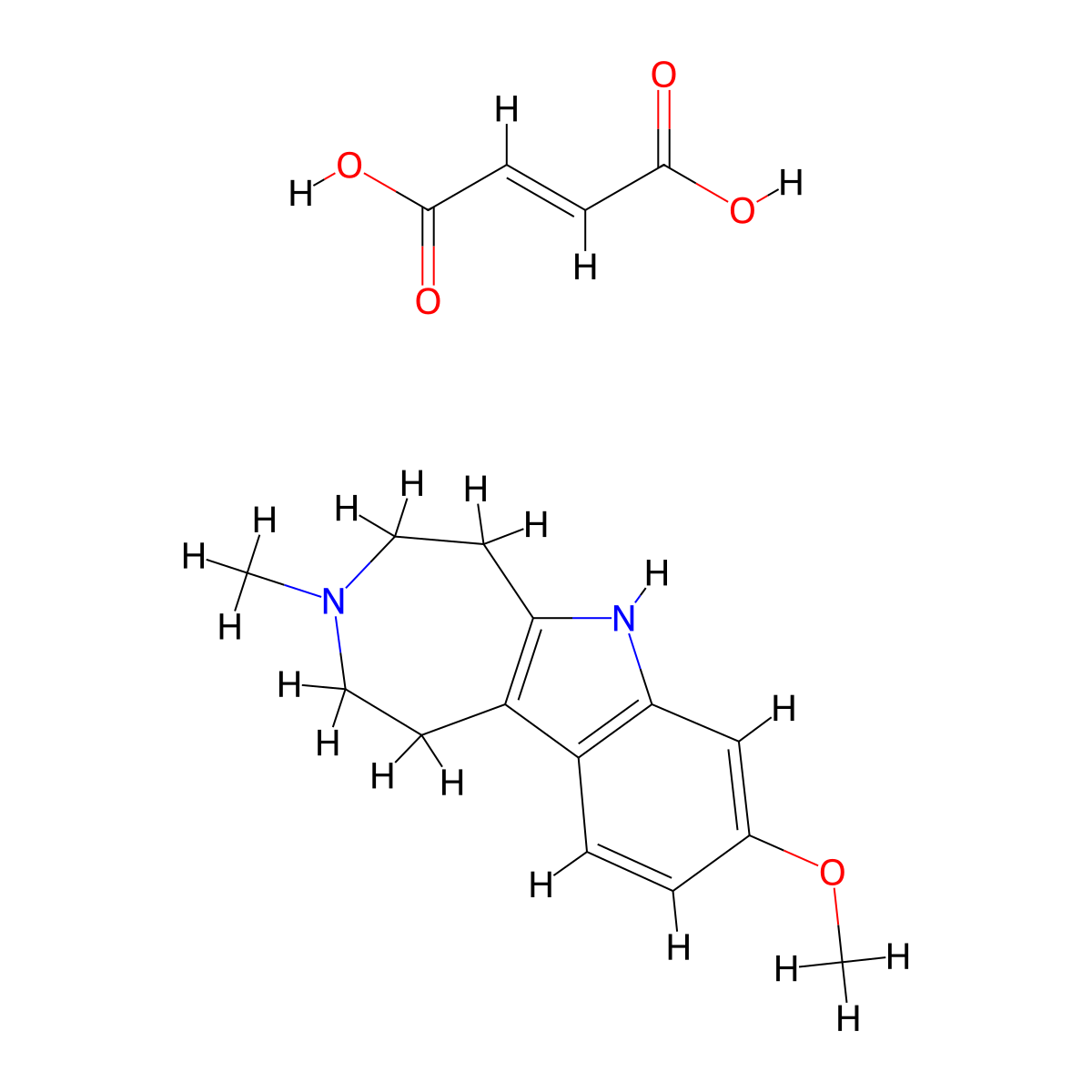 1,2,3,4,5,6-Hexahydro-8-methoxy-3-methyl-azepino[4,5-b]indole fumarate molecular structure, CAS 2483829-59-8