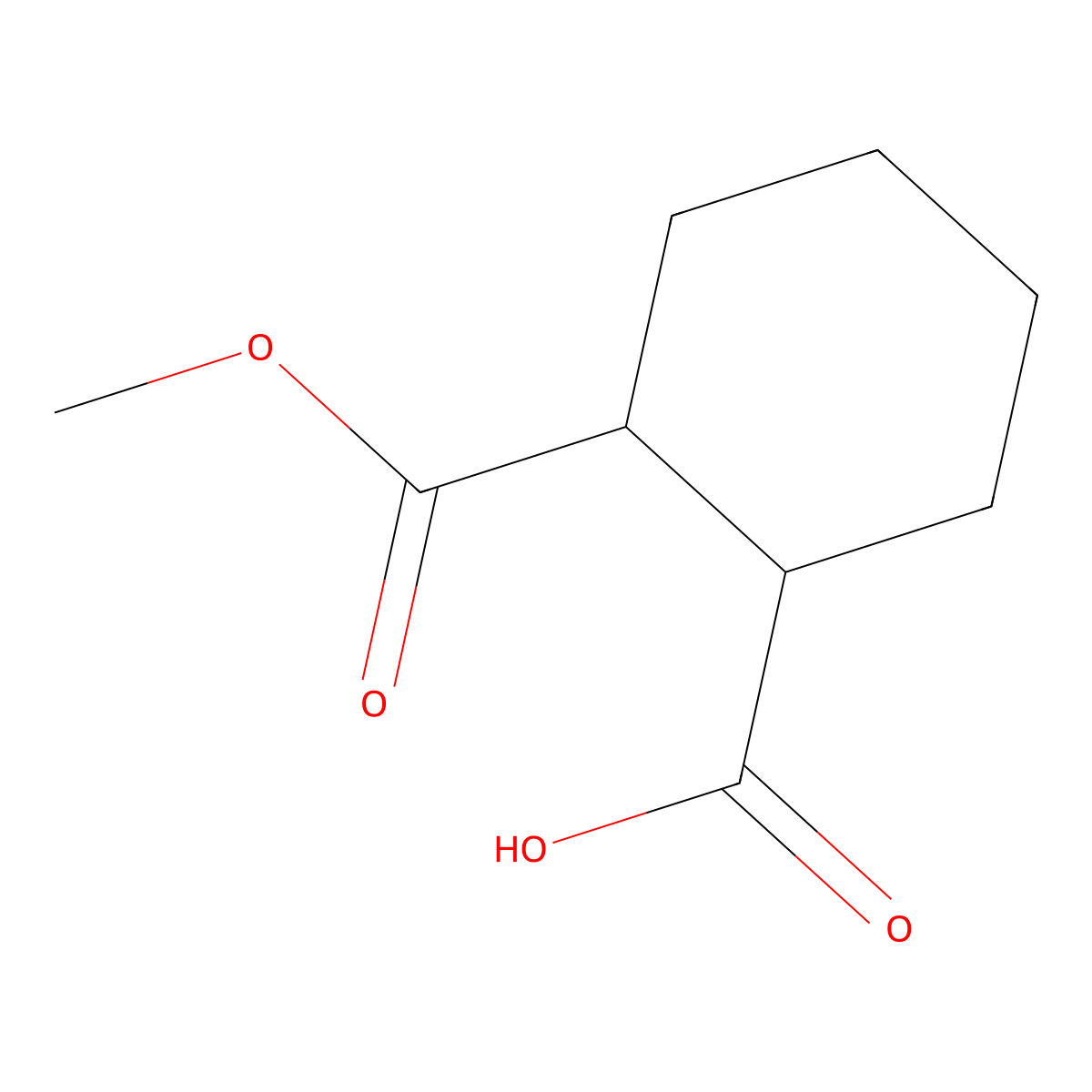 trans-2-Carbomethoxycyclohexane-1-carboxyic acid molecular structure, CAS 2484-60-8
