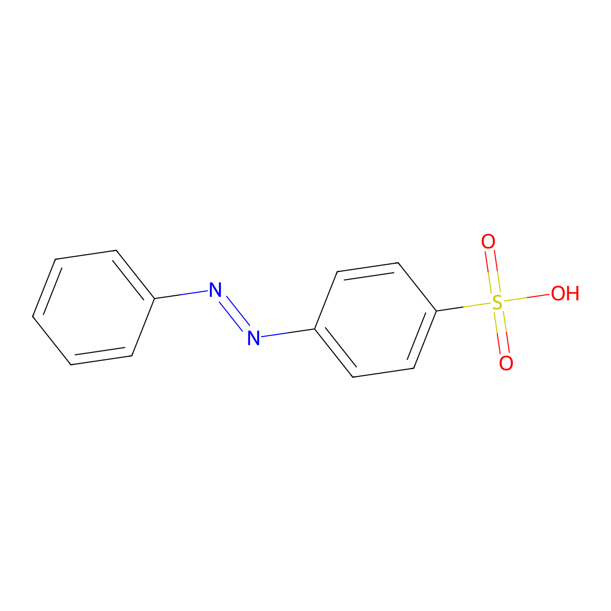 Benzenesulfonic acid, 4-(2-phenyldiazenyl)- molecular structure, CAS 2484-88-0