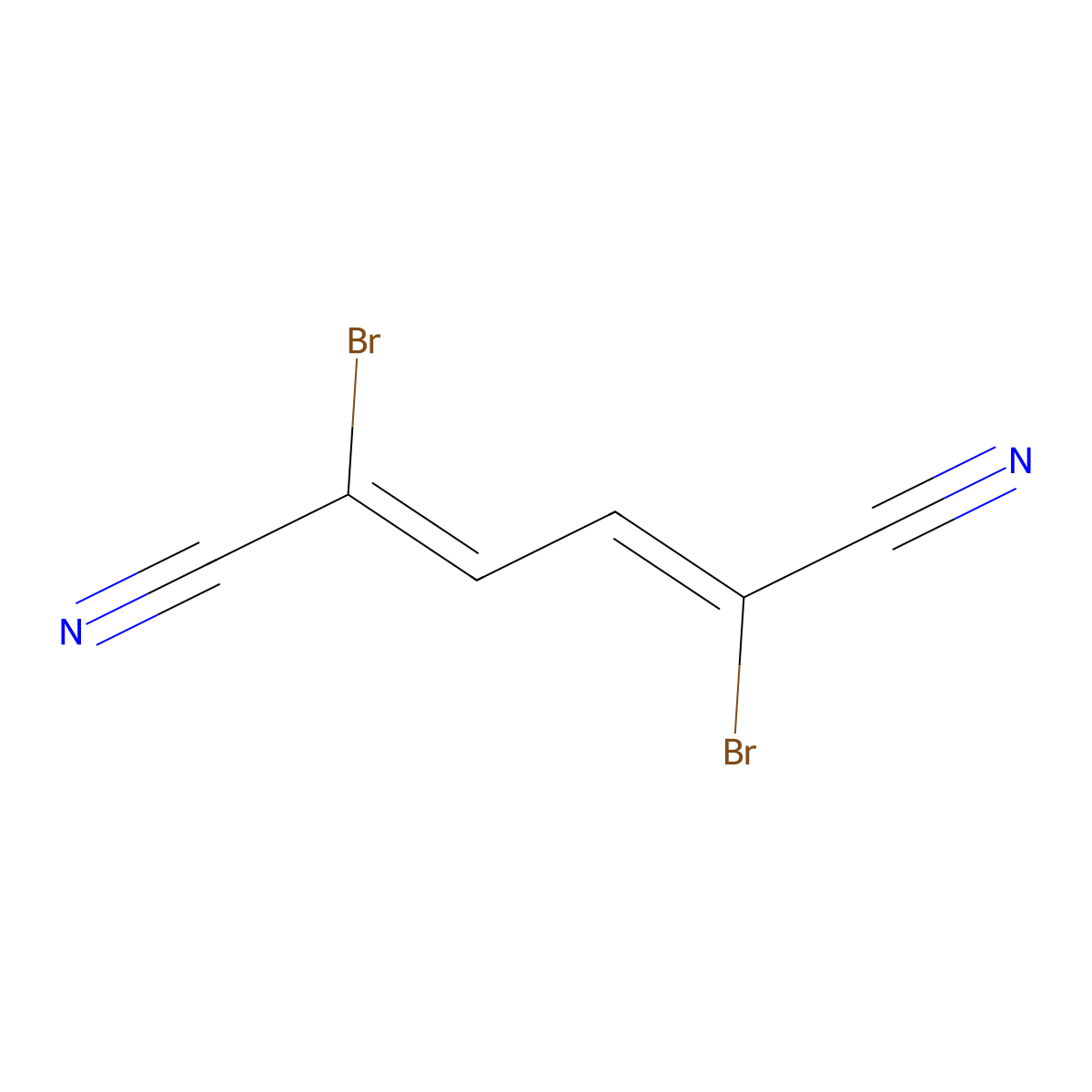 (2E,4E)-2,5-dibromohexa-2,4-dienedinitrile molecular structure, CAS 2484725-83-7