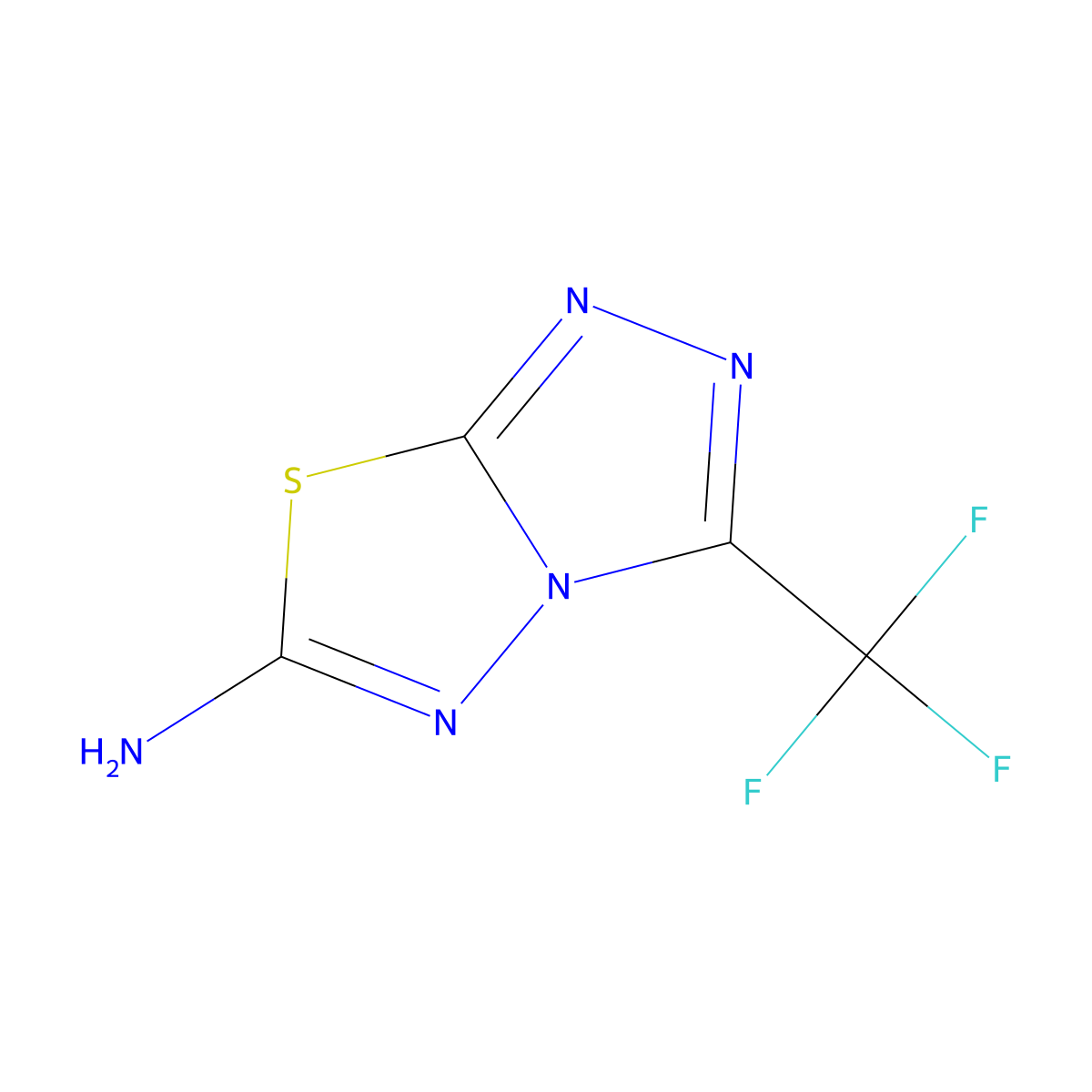 3-(Trifluoromethyl)-[1,2,4]triazolo[3,4-b][1,3,4]thiadiazol-6-amine molecular structure, CAS 24848-34-8