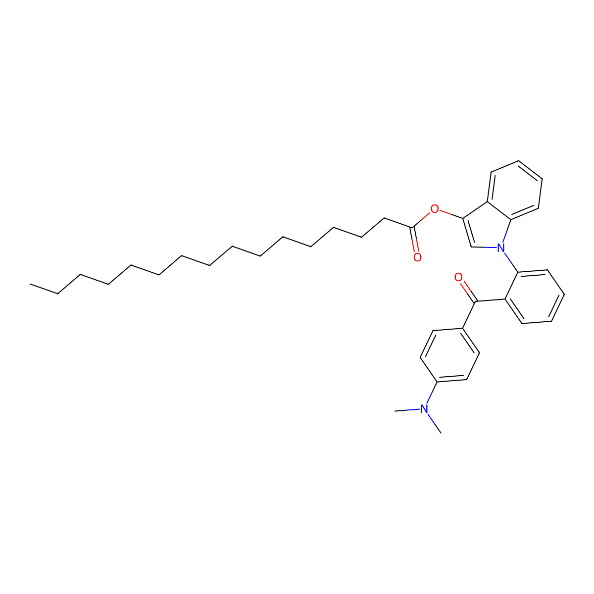 [1-[2-[4-(Dimethylamino)benzoyl]phenyl]indol-3-yl] hexadecanoate molecular structure, CAS 2484872-73-1