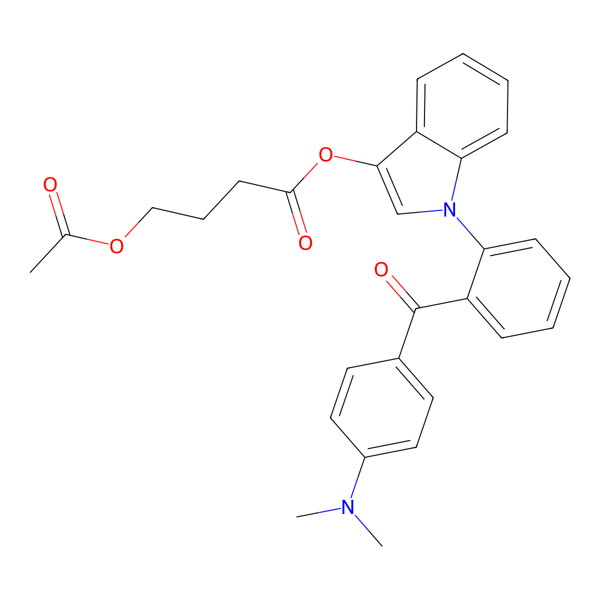 [1-[2-[4-(Dimethylamino)benzoyl]phenyl]indol-3-yl] 4-acetyloxybutanoate molecular structure, CAS 2484872-95-7