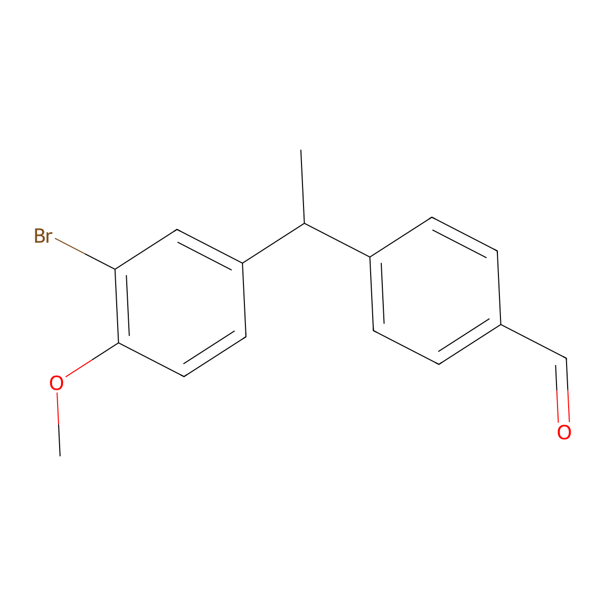 4-(1-(3-Bromo-4-methoxyphenyl)ethyl)benzaldehyde molecular structure, CAS 2484888-78-8