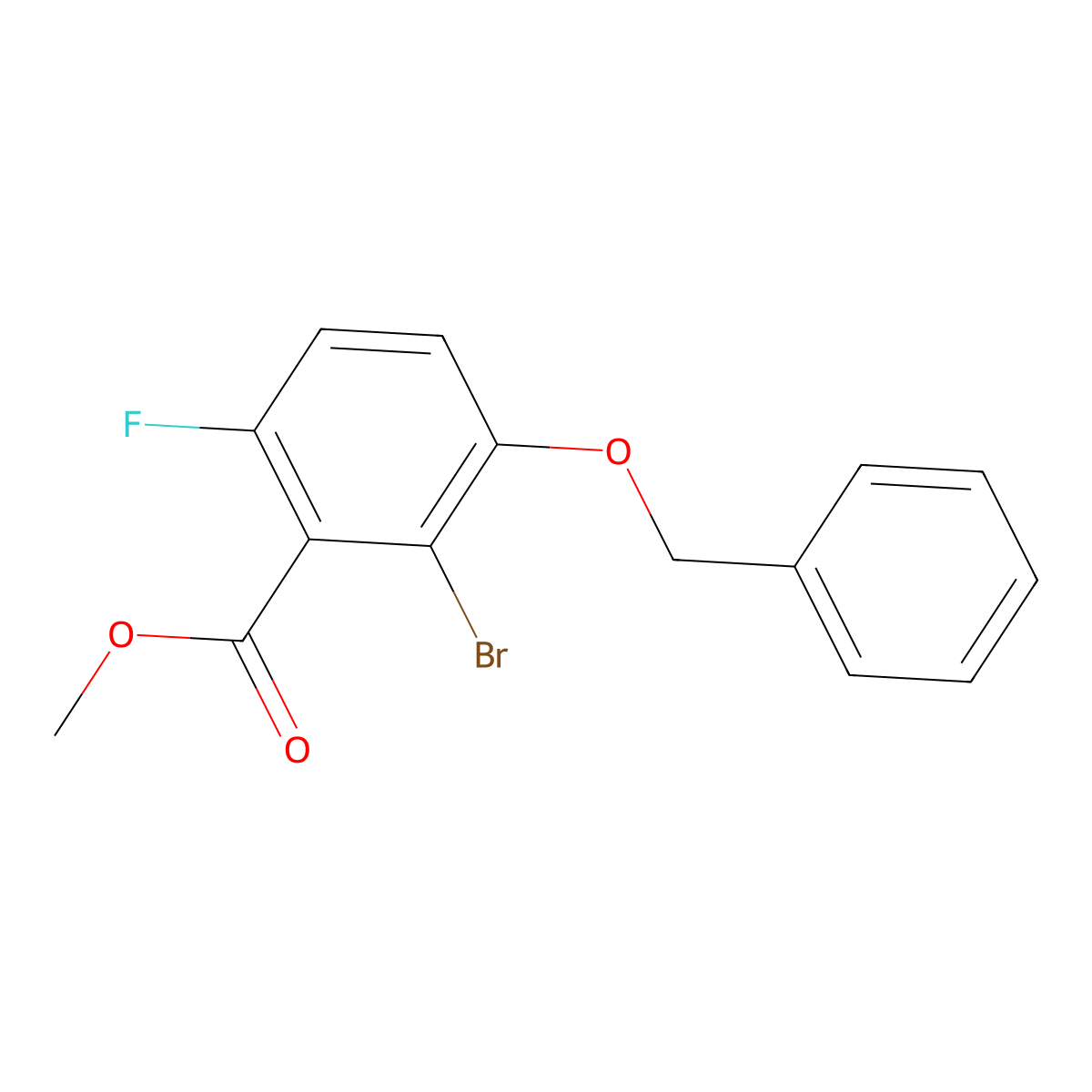 Methyl 2-bromo-3-(benzyloxy)-6-fluorobenzoate molecular structure, CAS 2484888-81-3