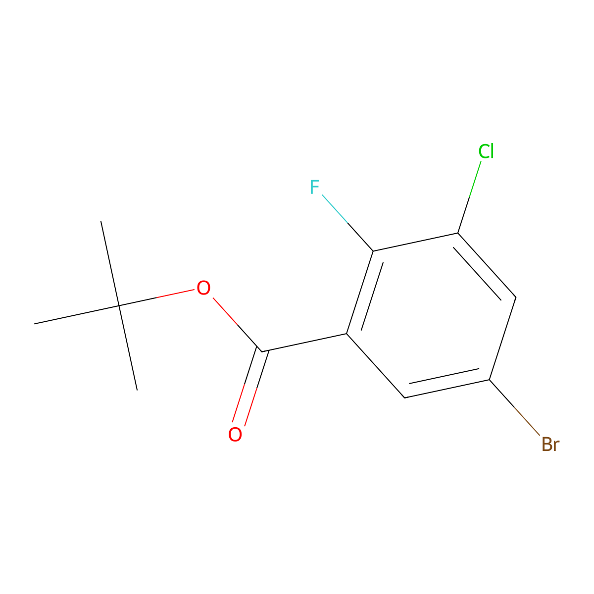 tert-Butyl 5-bromo-3-chloro-2-fluorobenzoate molecular structure, CAS 2484888-82-4