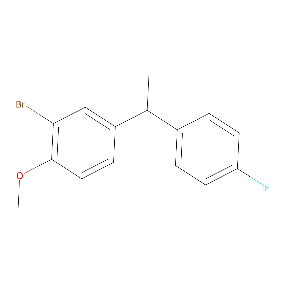 2-Bromo-4-(1-(4-fluorophenyl)ethyl)-1-methoxybenzene molecular structure, CAS 2484888-83-5