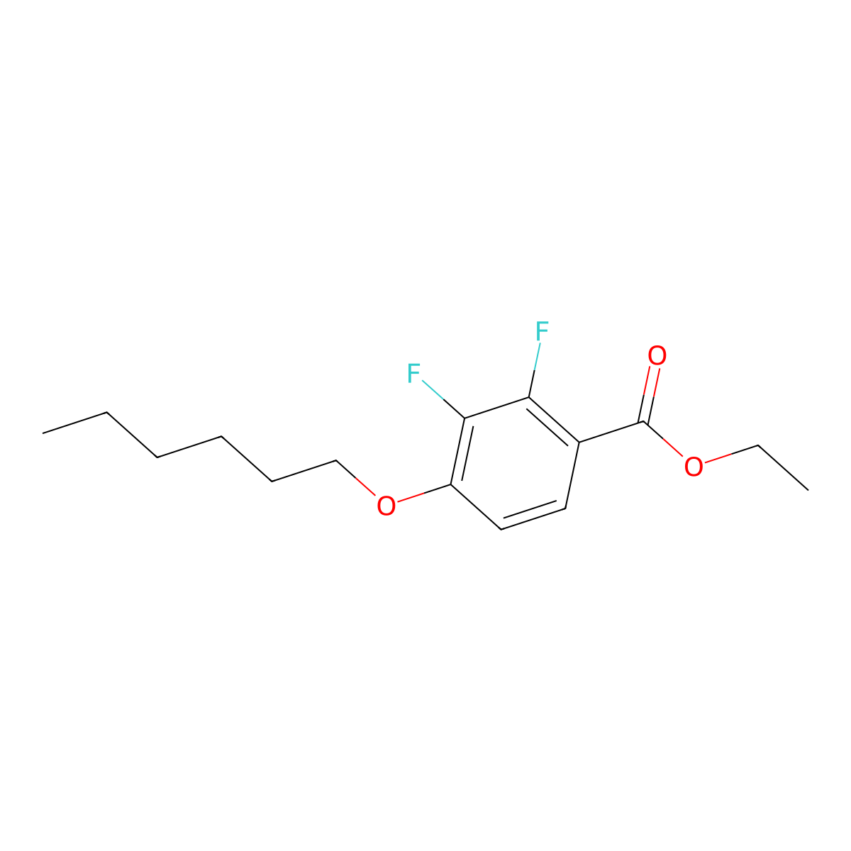 Ethyl 2,3-difluoro-4-(hexyloxy)benzoate molecular structure, CAS 2484888-87-9