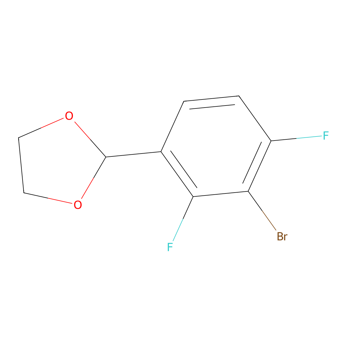 2-(3-Bromo-2,4-difluorophenyl)-1,3-dioxolane molecular structure, CAS 2484888-96-0