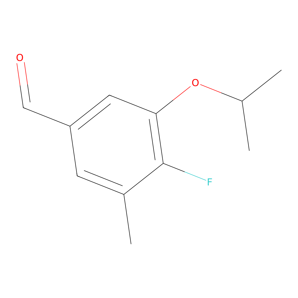 4-Fluoro-3-isopropoxy-5-methylbenzaldehyde molecular structure, CAS 2484889-03-2