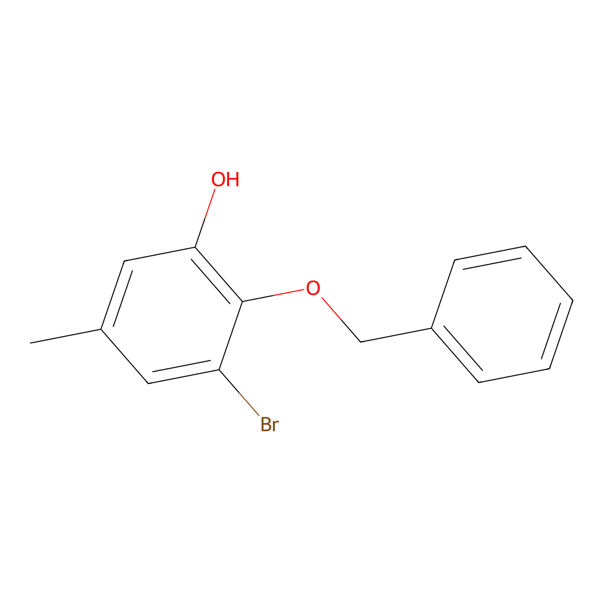 2-(Benzyloxy)-3-bromo-5-methylphenol molecular structure, CAS 2484889-04-3