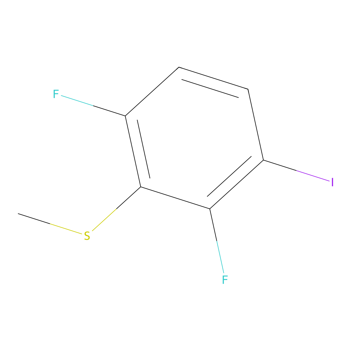 (2,6-Difluoro-3-iodophenyl)(methyl)sulfane molecular structure, CAS 2484889-05-4