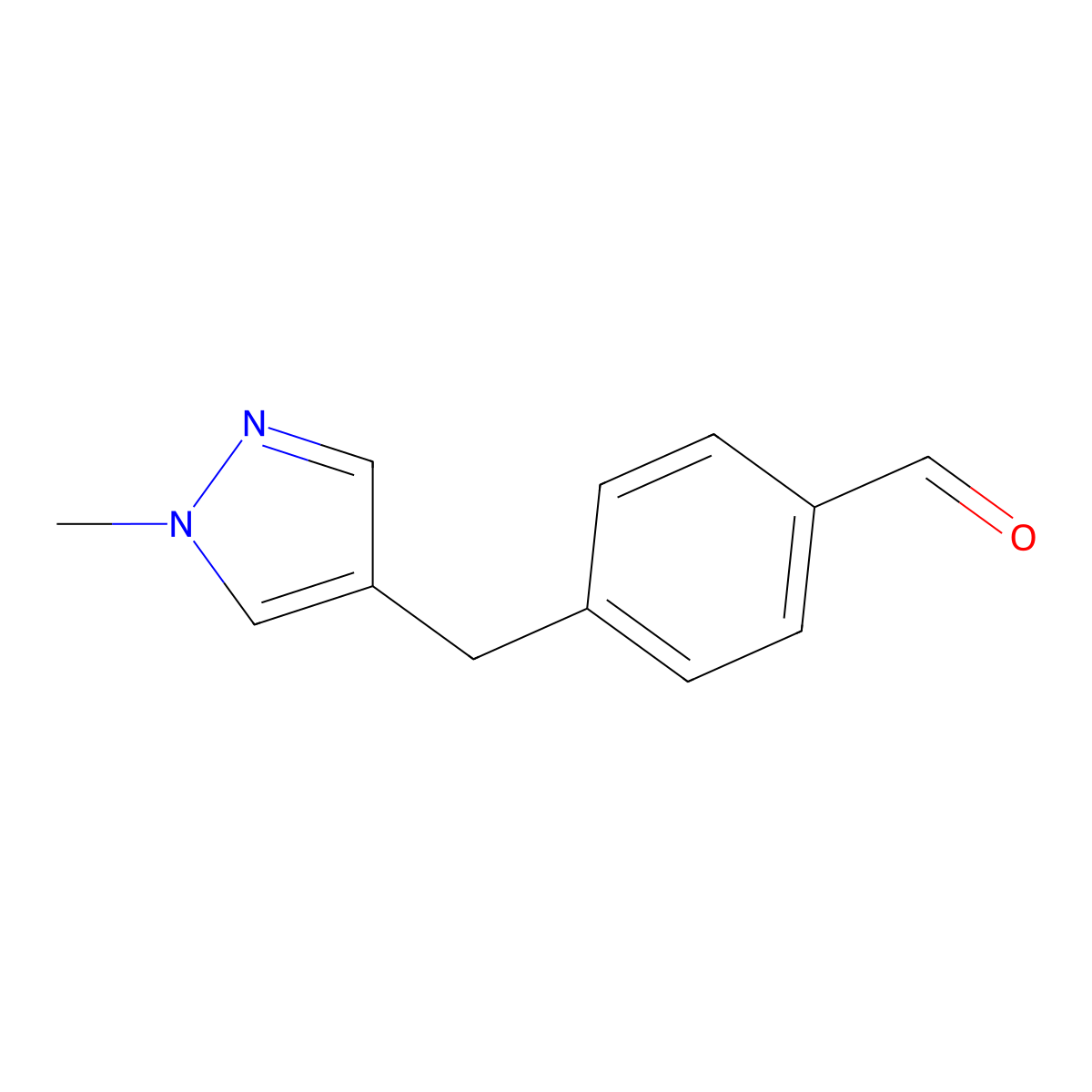 4-((1-Methyl-1H-pyrazol-4-yl)methyl)benzaldehyde molecular structure, CAS 2484889-10-1