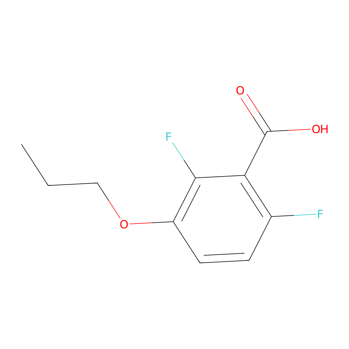 2,6-Difluoro-3-propoxybenzoic acid molecular structure, CAS 2484889-17-8