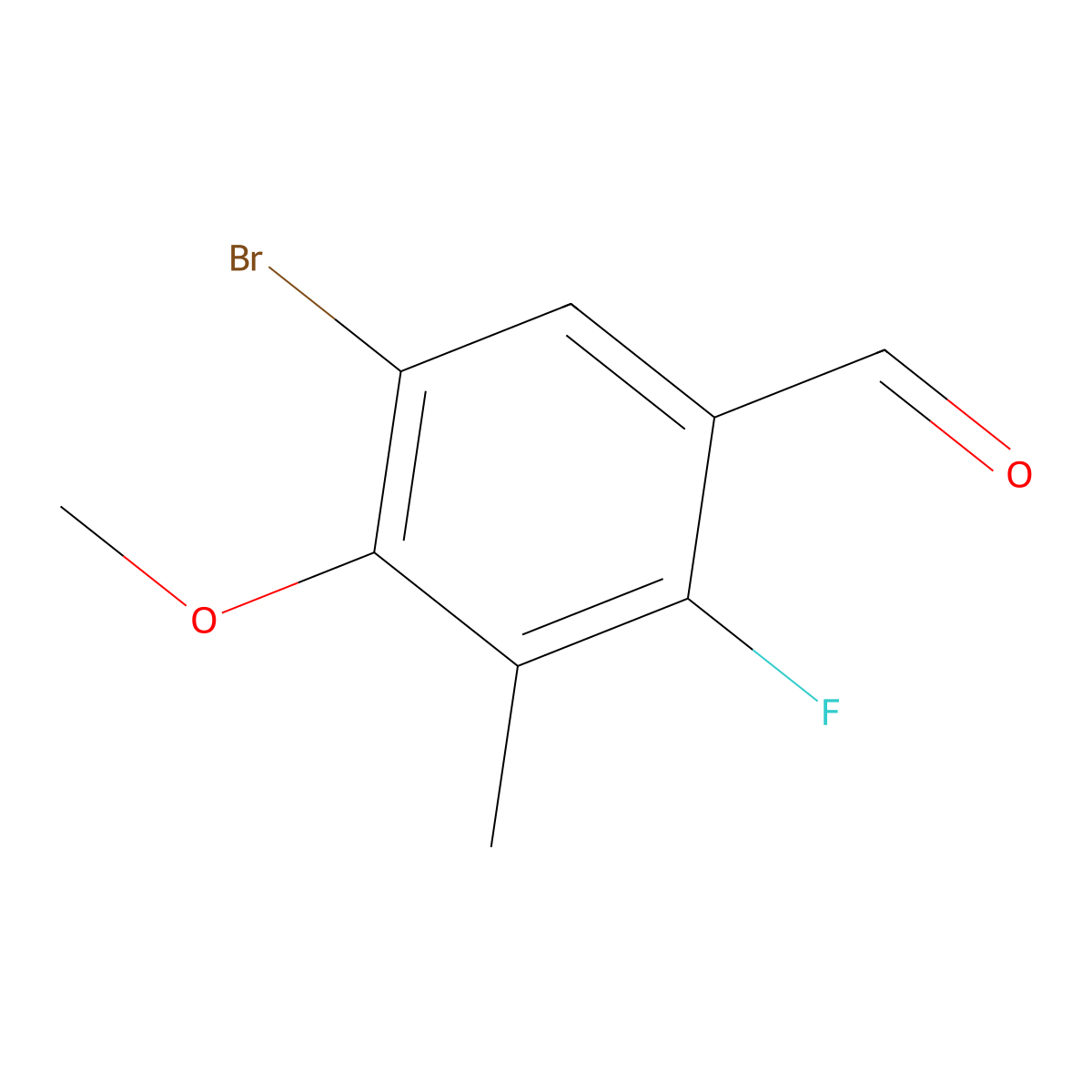 5-Bromo-2-fluoro-4-methoxy-3-methylbenzaldehyde molecular structure, CAS 2484889-21-4