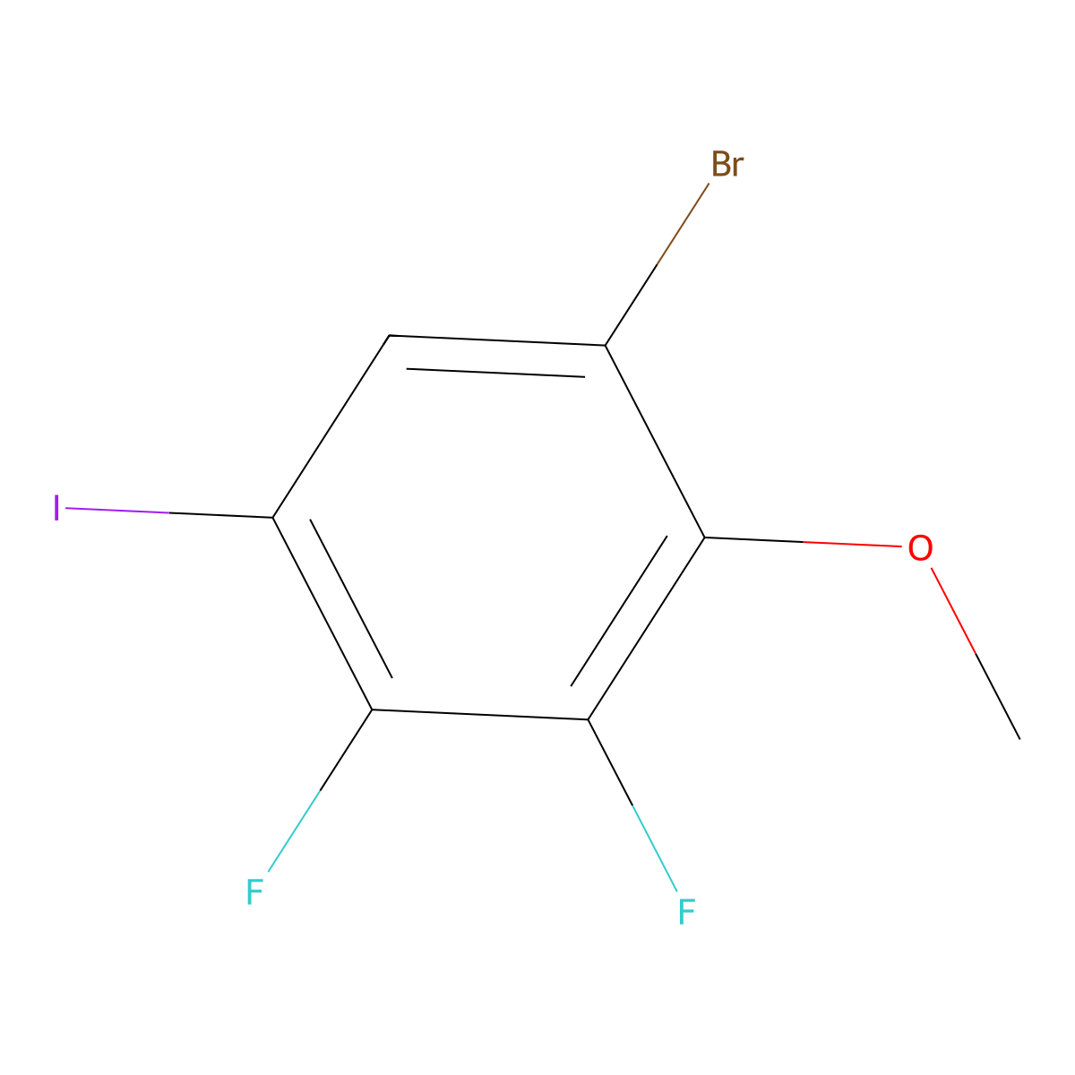 1-Bromo-3,4-difluoro-5-iodo-2-methoxybenzene molecular structure, CAS 2484889-22-5