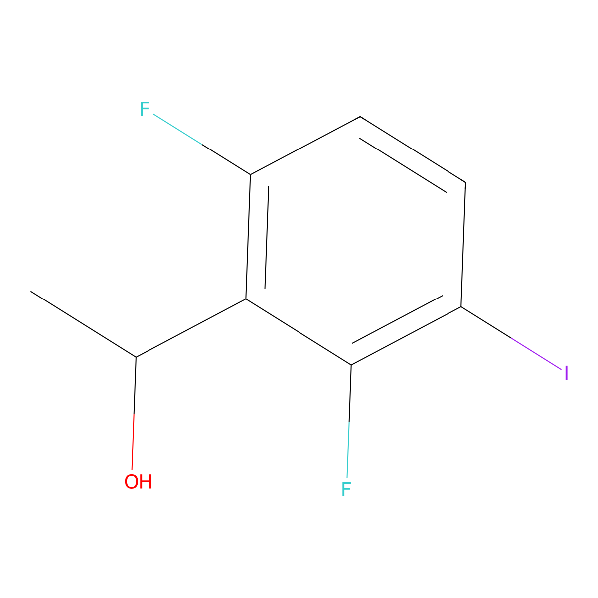 1-(2,6-Difluoro-3-iodophenyl)ethanol molecular structure, CAS 2484889-28-1