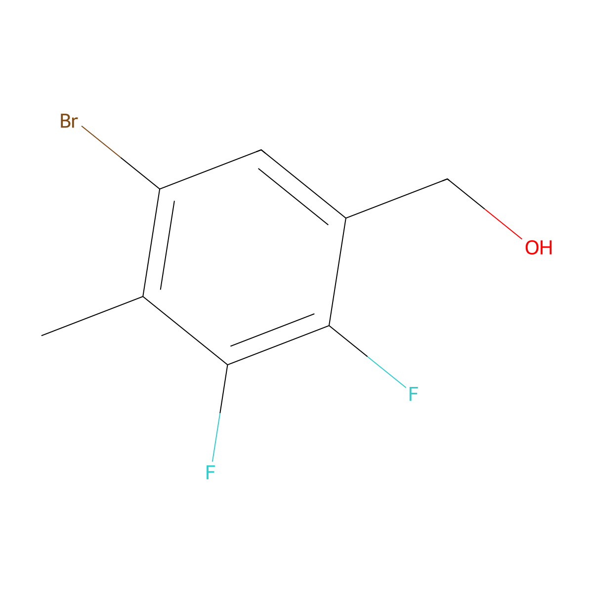 (5-Bromo-2,3-difluoro-4-methylphenyl)methanol molecular structure, CAS 2484889-29-2
