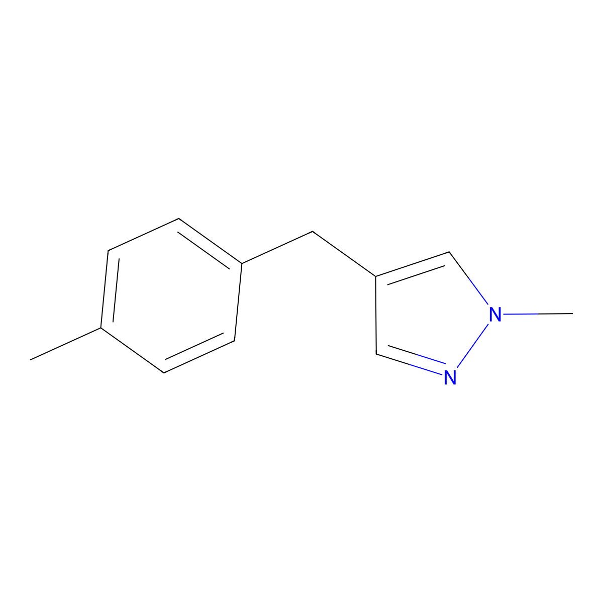 1-Methyl-4-(p-tolylmethyl)pyrazole molecular structure, CAS 2484889-30-5