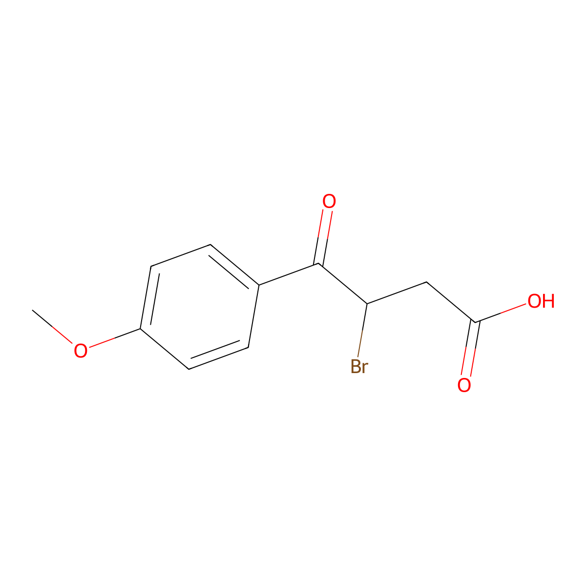 3-Bromo-4-(4-methoxyphenyl)-4-oxobutanoic acid molecular structure, CAS 24849-51-2