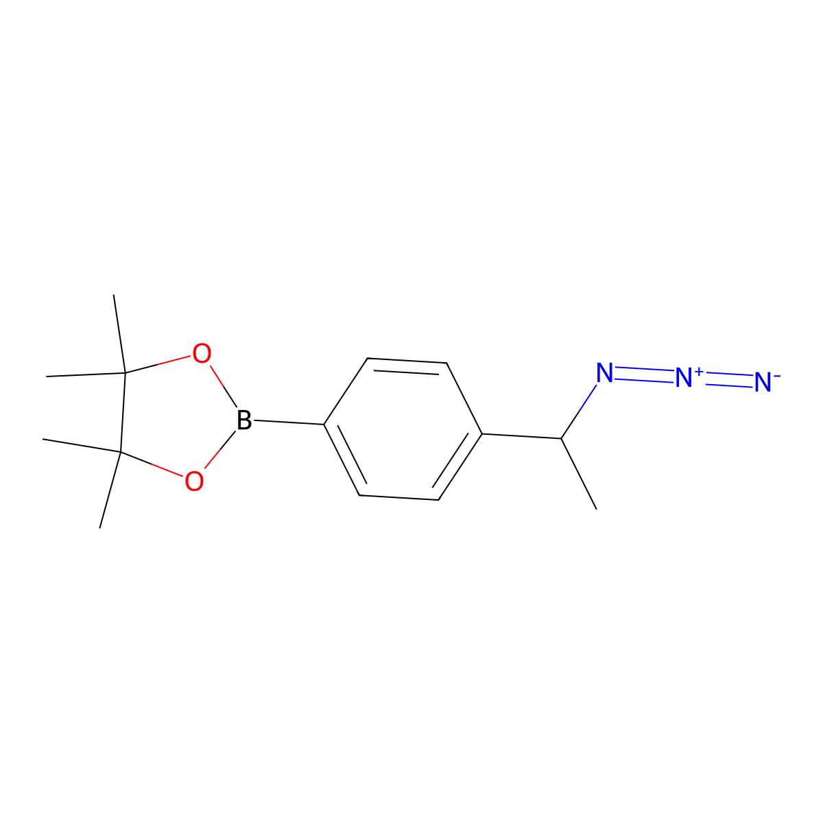 2-(4-(1-Azidoethyl)phenyl)-4,4,5,5-tetramethyl-1,3,2-dioxaborolane molecular structure, CAS 2484920-04-7