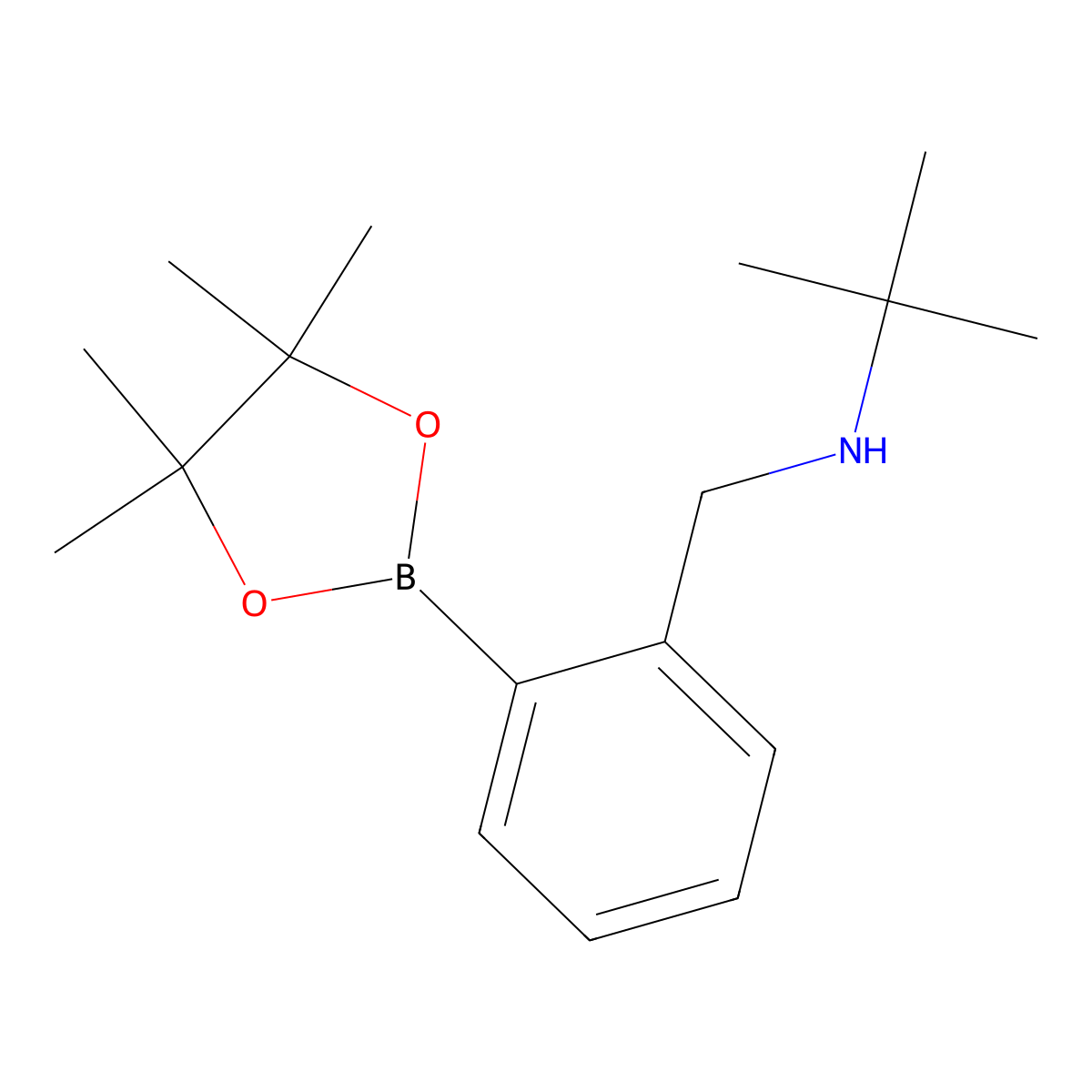 2-Methyl-N-(2-(4,4,5,5-tetramethyl-1,3,2-dioxaborolan-2-yl)benzyl)propan-2-amine molecular structure, CAS 2484920-07-0
