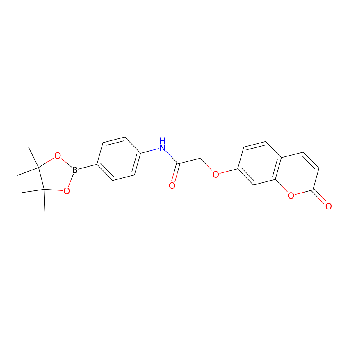 2-((2-Oxo-2H-chromen-7-yl)oxy)-N-(4-(4,4,5,5-tetramethyl-1,3,2-dioxaborolan-2-yl)phenyl)acetamide molecular structure, CAS 2484920-10-5