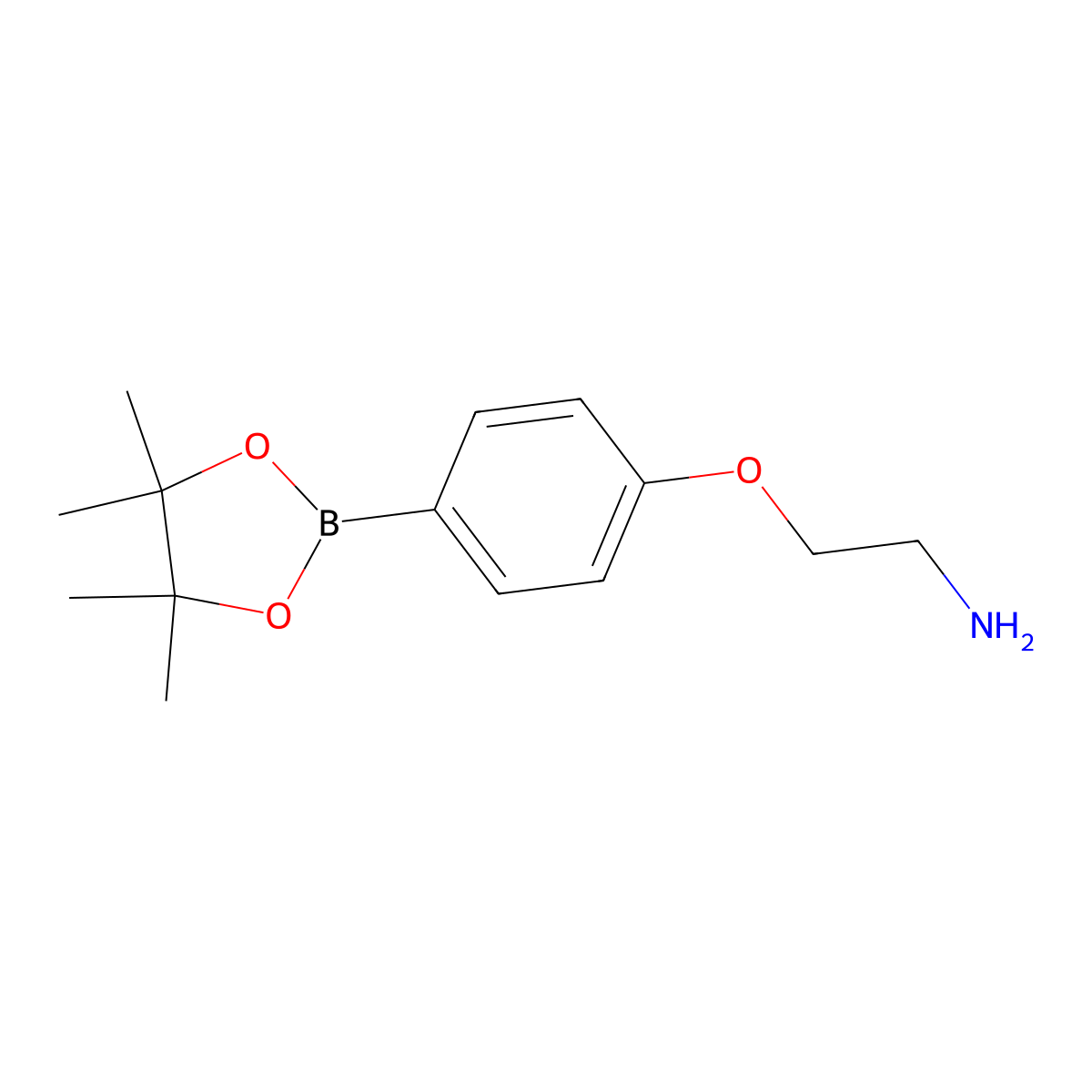 2-(4-(4,4,5,5-Tetramethyl-1,3,2-dioxaborolan-2-yl)phenoxy)ethanamine molecular structure, CAS 2484920-16-1