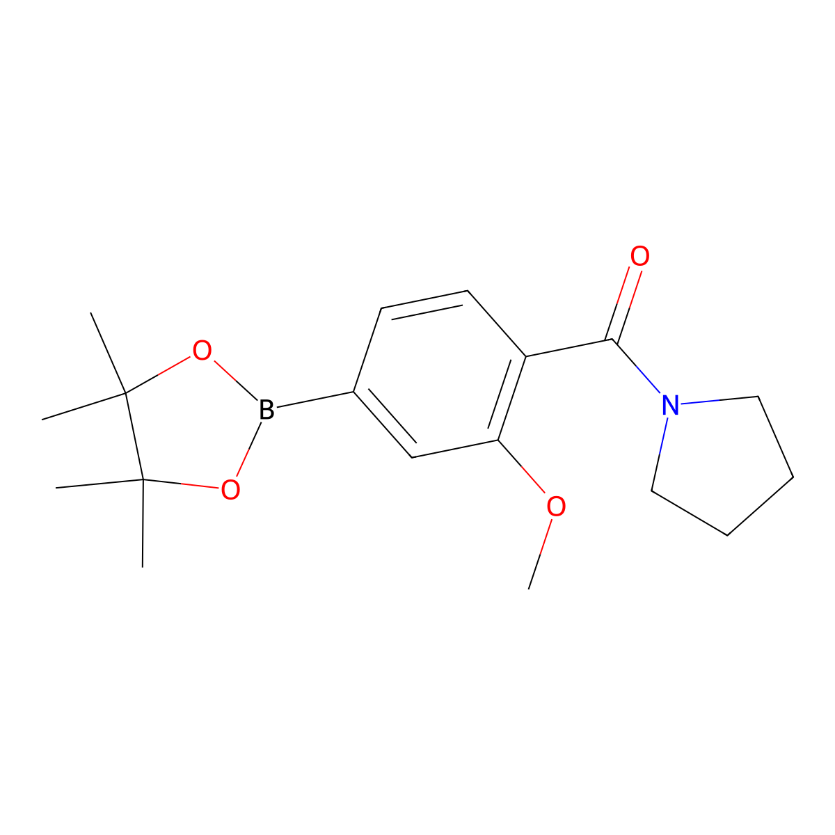 1-[[2-Methoxy-4-(tetramethyl-1,3,2-dioxaborolan-2-yl)phenyl]carbonyl]pyrrolidine molecular structure, CAS 2484920-17-2