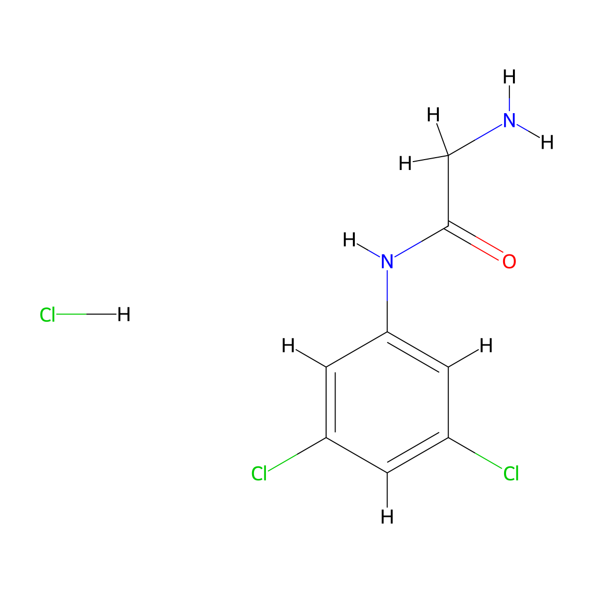 2-amino-N-(3,5-dichlorophenyl)acetamide hydrochloride molecular structure, CAS 2484922-37-2