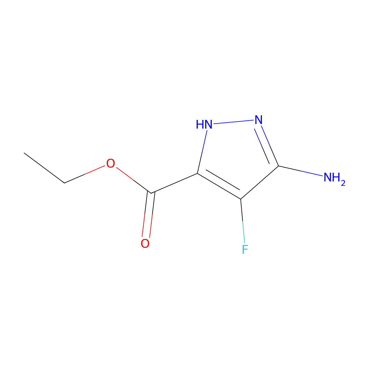 Ethyl 5-amino-4-fluoro-1H-pyrazole-3-carboxylate molecular structure, CAS 2484964-07-8