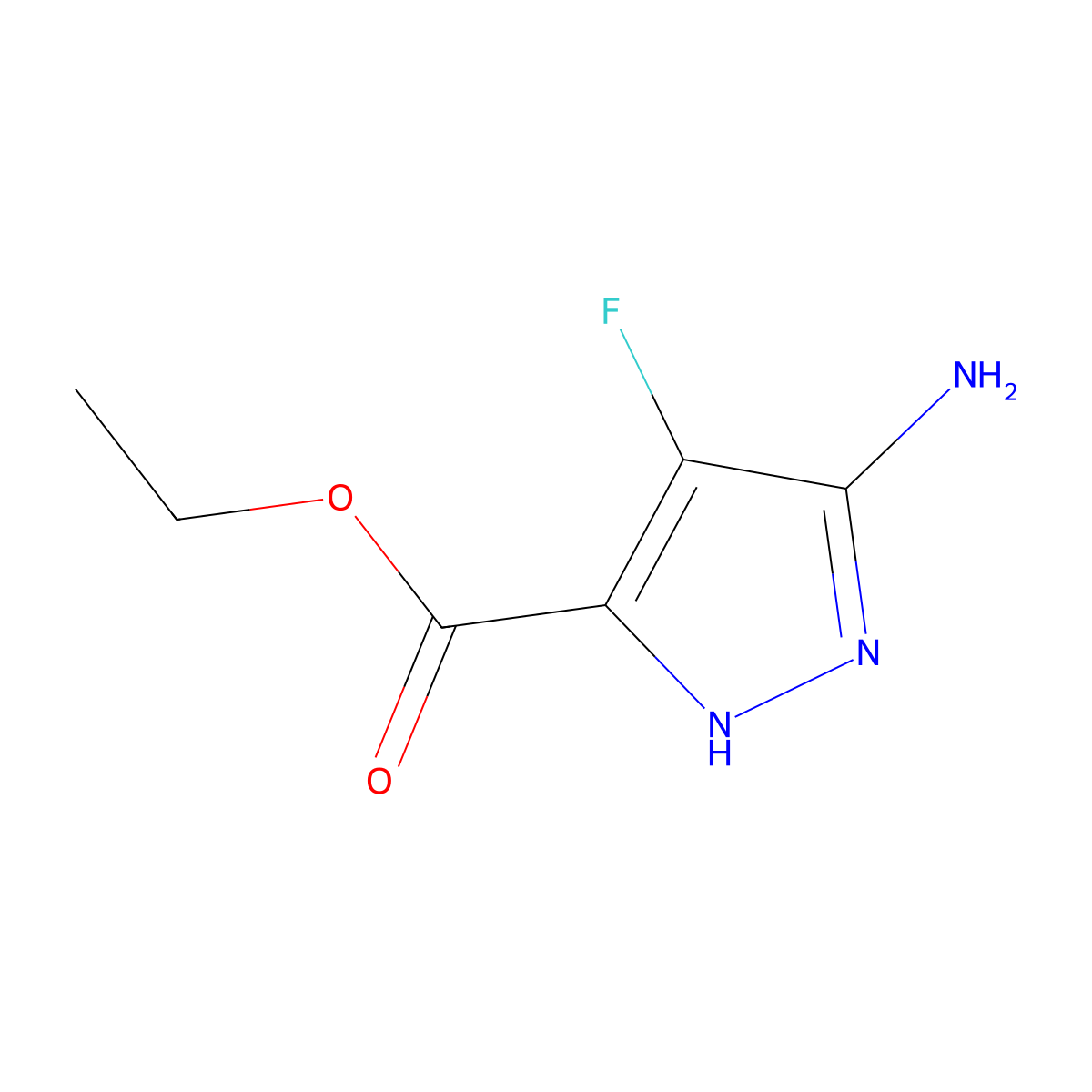 Ethyl 5-amino-4-fluoro-1H-pyrazole-3-carboxylate molecular structure, CAS 2484964-07-8