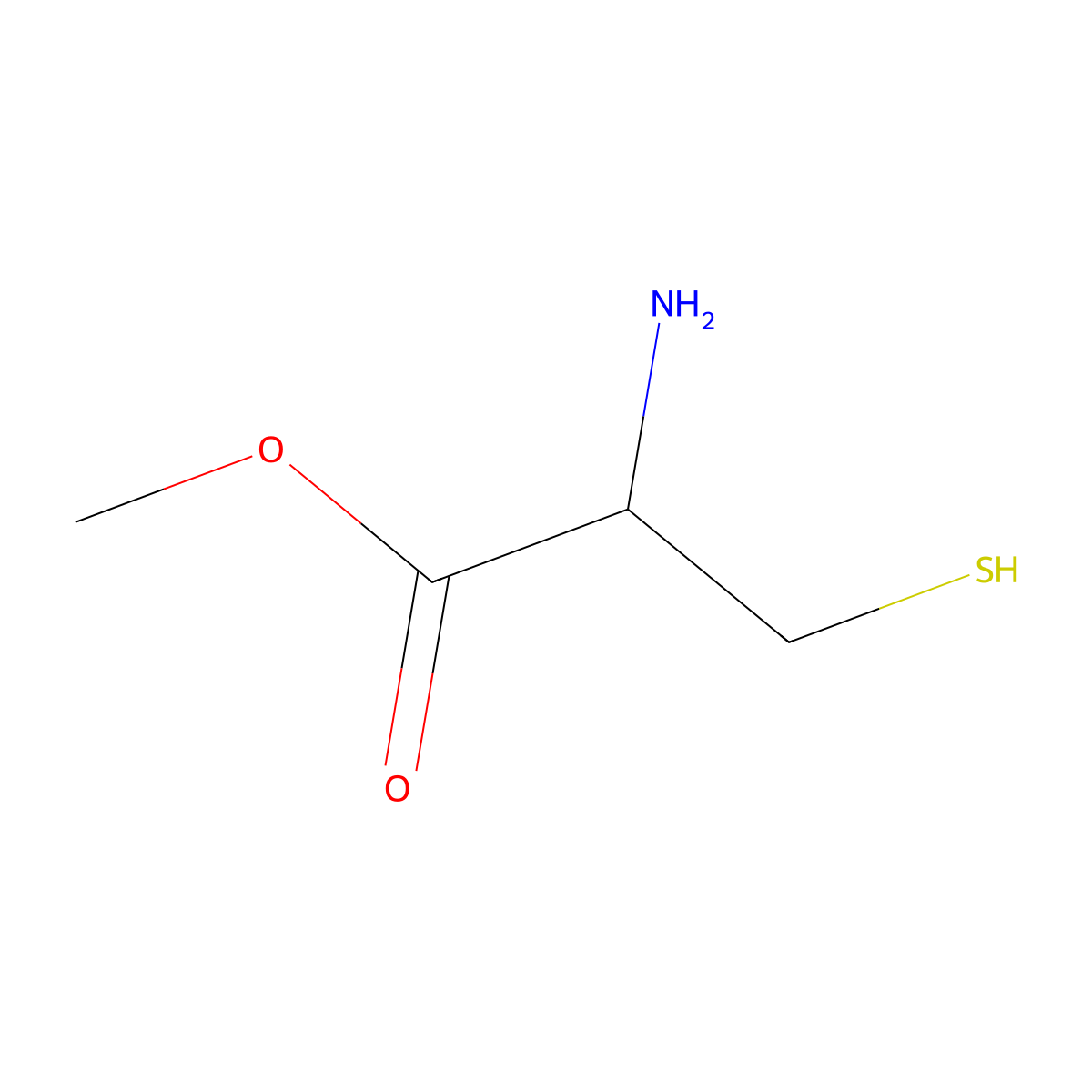 L-Cysteine, methyl ester molecular structure, CAS 2485-62-3