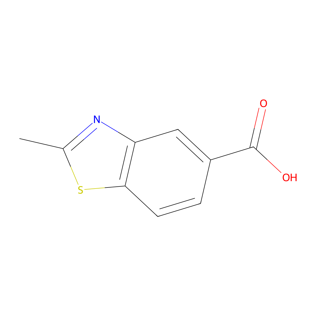 2-Methyl-1,3-benzothiazole-5-carboxylic acid molecular structure, CAS 24851-69-2