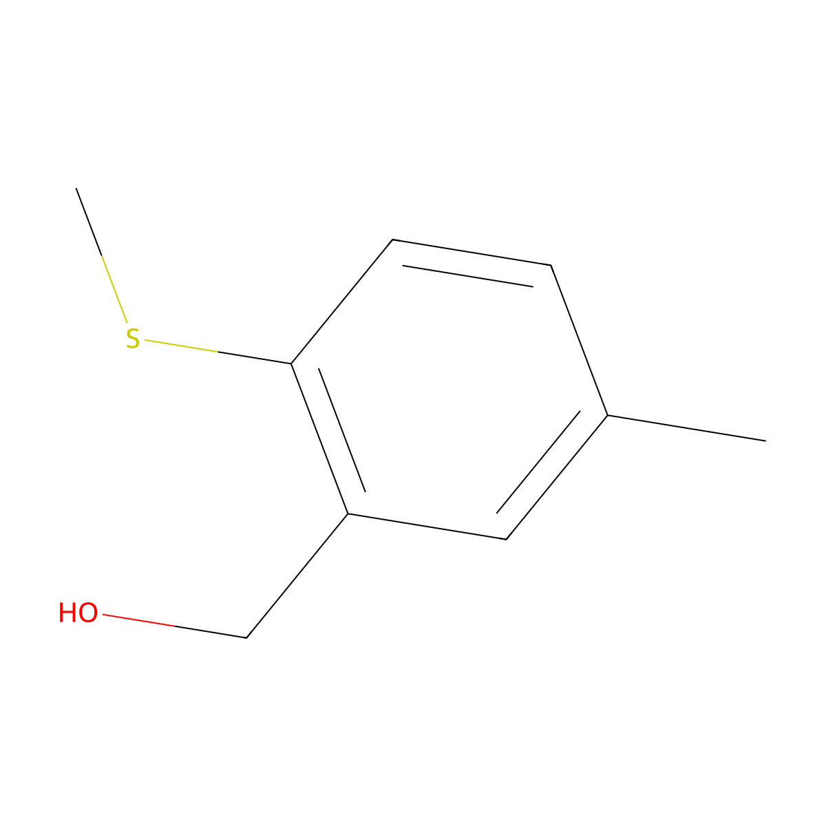(5-Methyl-2-(methylthio)phenyl)methanol molecular structure, CAS 24852-96-8