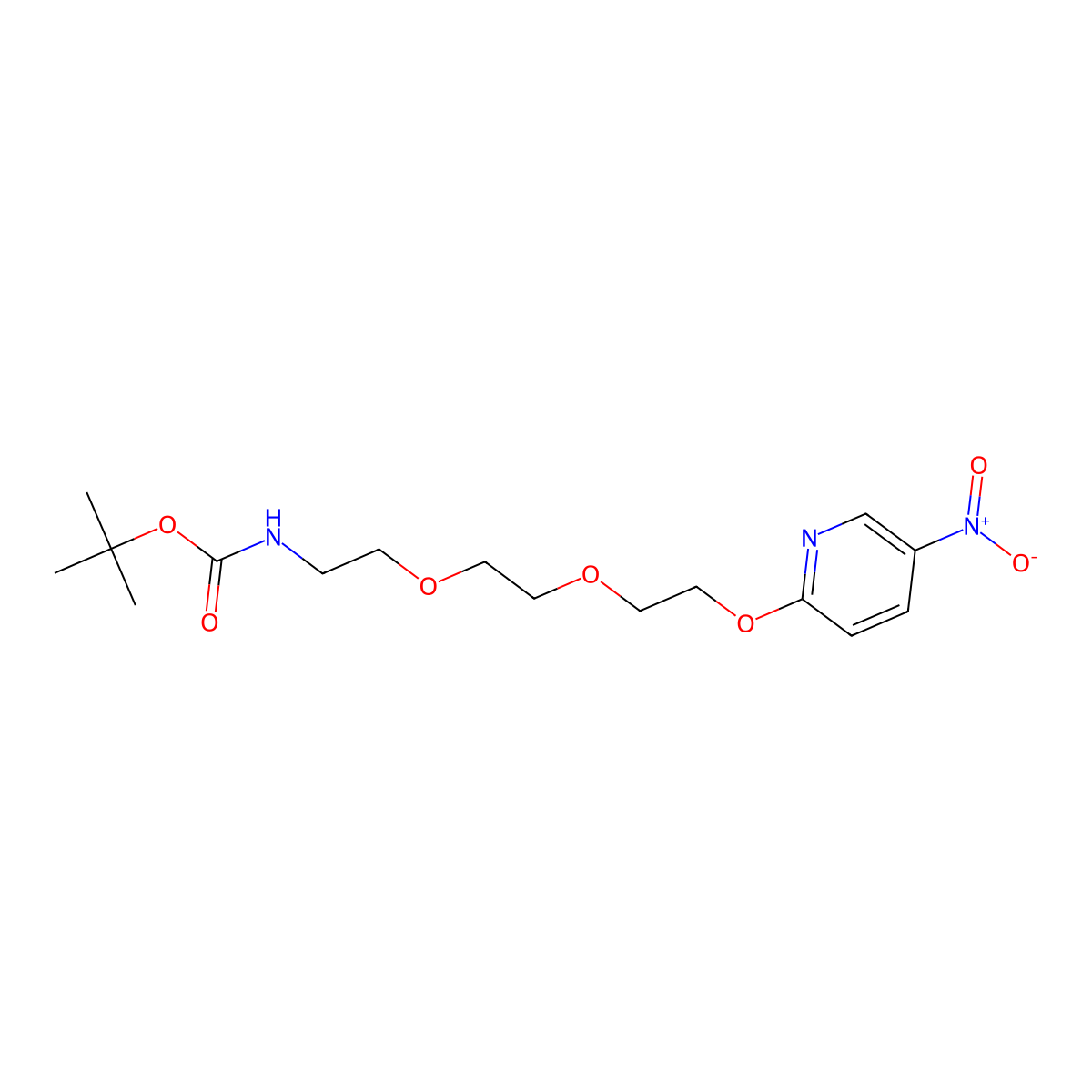 tert-butyl N-[2-(2-{2-[(5-nitropyridin-2-yl)oxy]ethoxy}ethoxy)ethyl]carbamate molecular structure, CAS 2485864-05-7