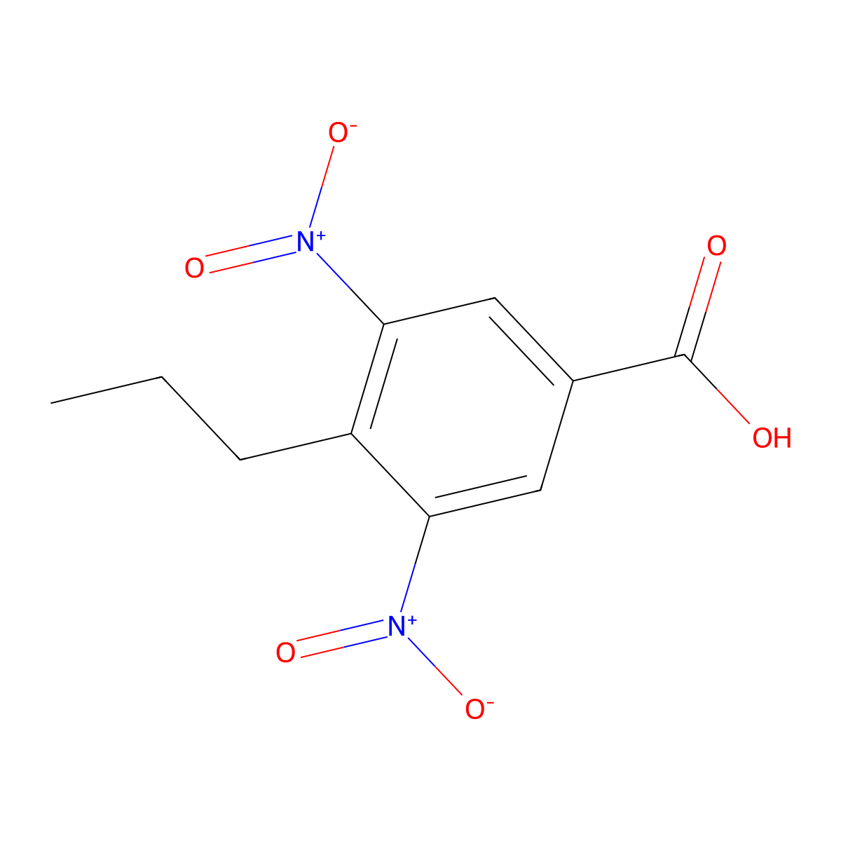 3,5-Dinitro-4-propylbenzoic acid molecular structure, CAS 248595-12-2
