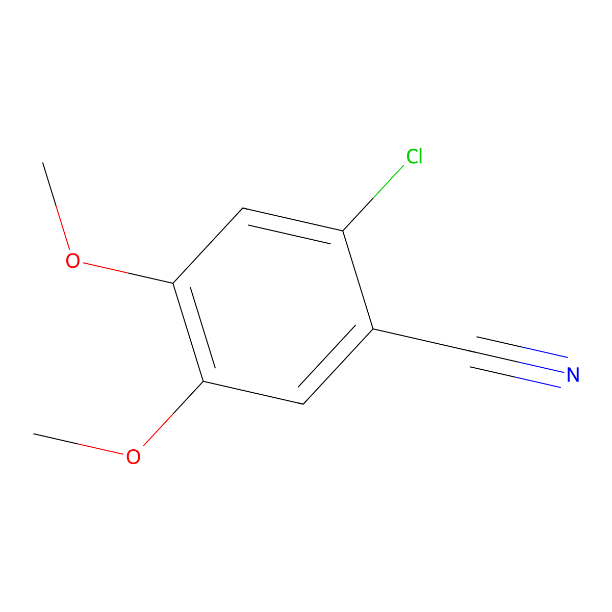 2-Chloro-4,5-dimethoxybenzonitrile molecular structure, CAS 248595-18-8
